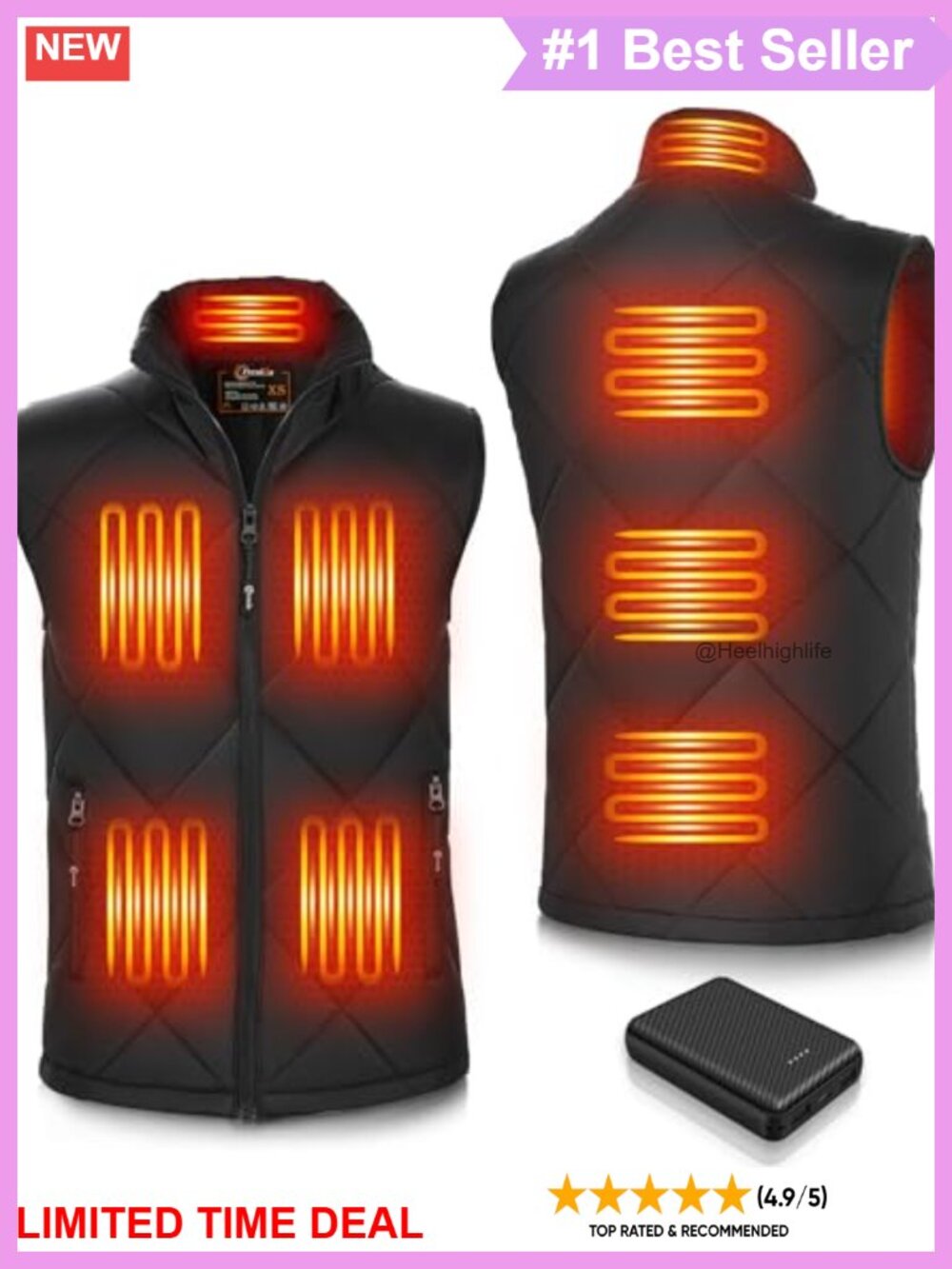 Heated Vest with Battery Pack 8 Heating Zones Electric Vest